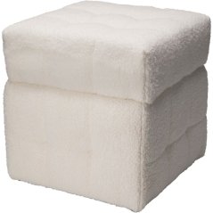 Taburet s úložným prostorem 38x38x37 cm bílá