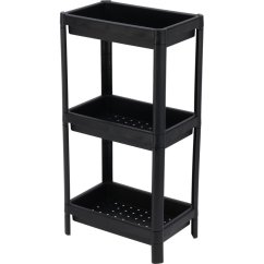 Plastový regál 3patrový 71 cm černá