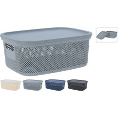 Cesta con tapa 12 L gris