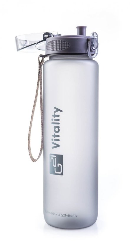 Fľaša G21 na pitie, 1000 ml, šedá-zamrznutá