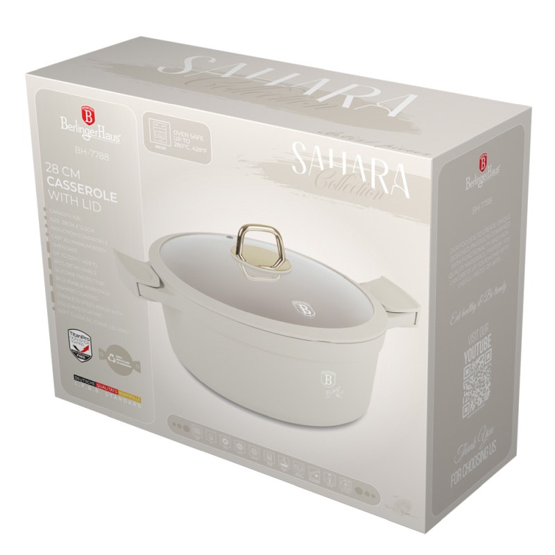 Kastrol s poklicí s titanovým povrchem 28 cm Sahara Collection