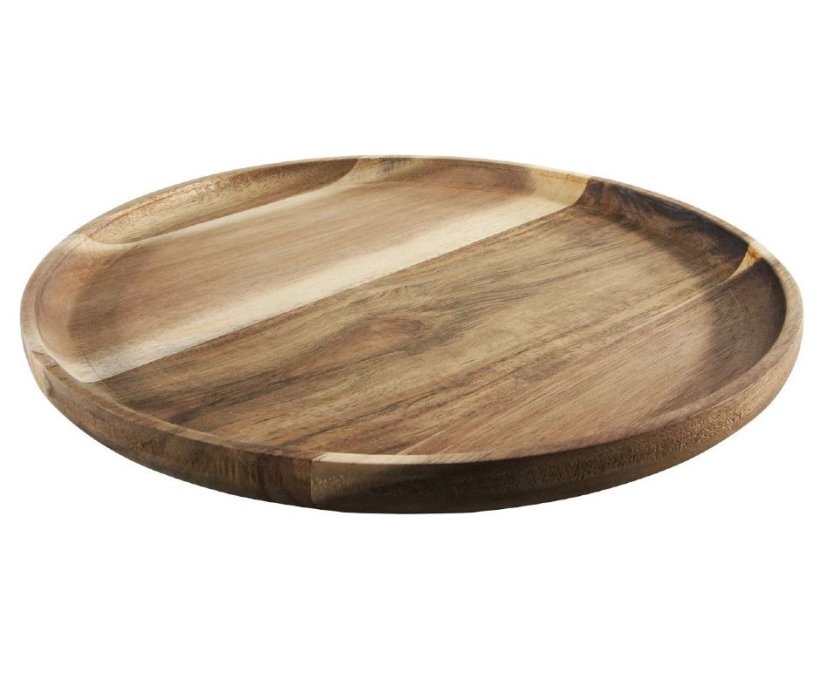 Servírovací tác z akátového dřeva kulatý 29 x 2 cm
