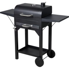 Gril na drevené uhlie na kolieskach 48 x 32 cm