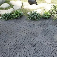 Terasové dlaždice sada 6 ks polywood sivá