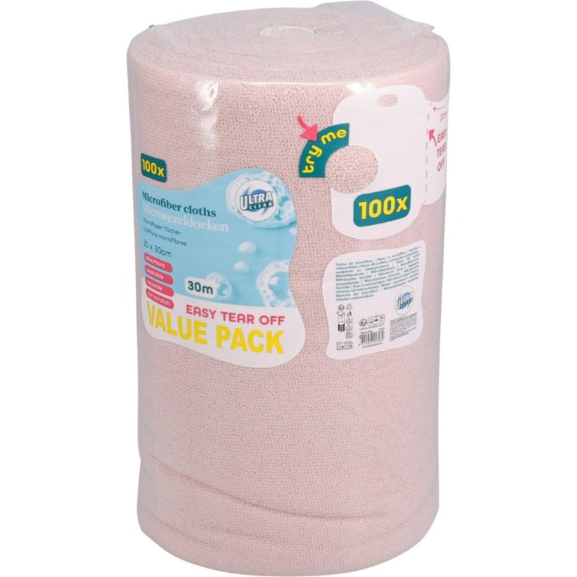 Čisticí utěrky v roli 100 ks růžová