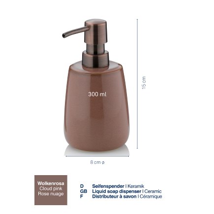 Dávkovač mydla Liana keramika staroružová 300 ml