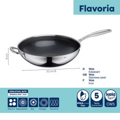 Nerezový wok Flavoria 32 cm, 4,5 l Nerezový wok Flavoria 32 cm, 4,5 l