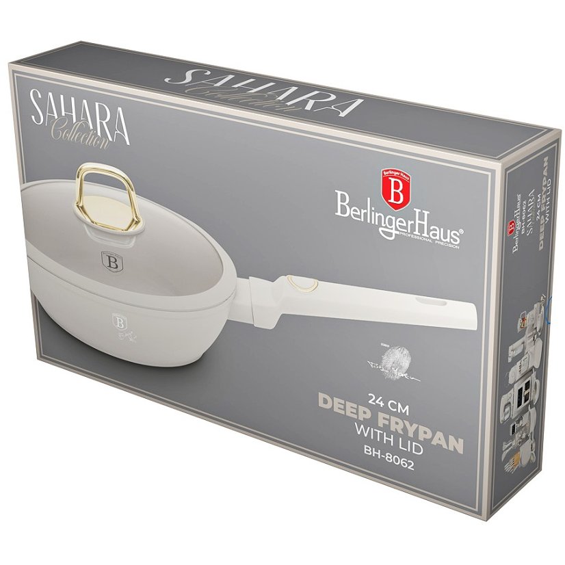 Pánev hluboká s titanovým povrchem a poklicí 24 cm Sahara Collection