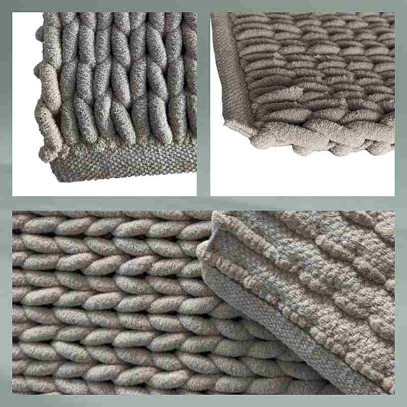 Koupelnová předložka MARIE 70% recyklovaný PES/30% bavlna taupe 120x70x2 cm