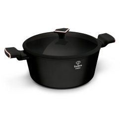 Kastrol s titanovým povrchem a poklicí 30 cm Matte Black Rose Gold Collection