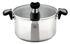Cratiță din oțel inoxidabil cu capac de filtrare Aron 24 cm