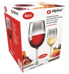 Sklenice na víno sada 4 ks 465 ml kouřová
