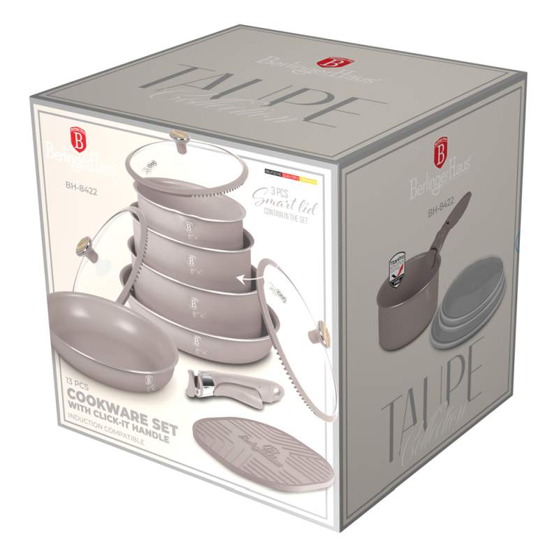 Sada nádobí s titanovým povrchem 13 kusů Taupe Nordic Collection