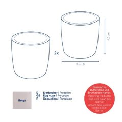 Kalíšek na vejce Bob porcelán béžová sada 2 ks 4,5cm 5,0cm Kalíšek na vejce Bob porcelán béžová sada 2 ks 4,5cm 5,0cm
