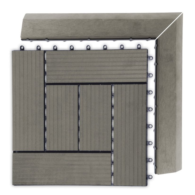 Bandă de tranziție G21 Incana pentru plăci WPC, colț 38,5 x 7,5 cm (stânga)