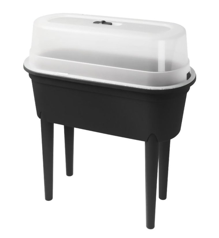 Arcón con tapa 77 x 38 x 84 cm negro
