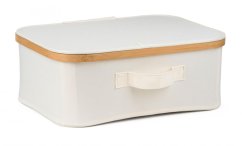 Caja de almacenaje G21 40 x 30 x 15 cm, bambú con tapa, beige