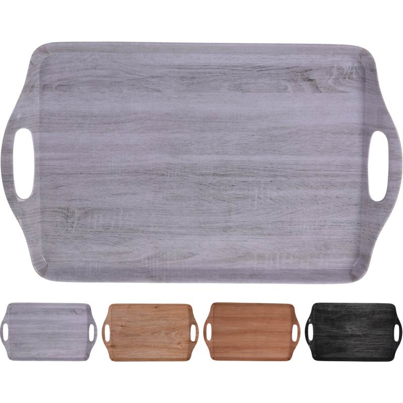 Bandeja de servicio de melamina 45 x 30 cm negra