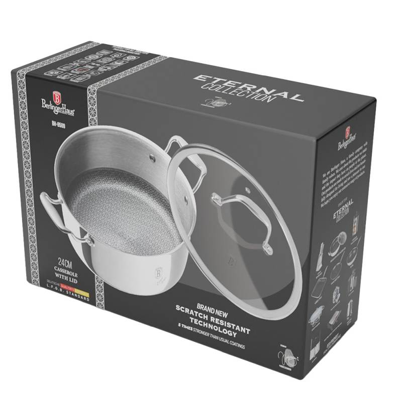 Caserolă cu capac și suprafață antiaderentă 24 cm Eternal Collection