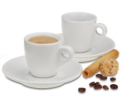 Hrnek na espresso s podšálkem sada 4 ks MATTIA bílá Hrnek na espresso s podšálkem sada 4 ks MATTIA bílá