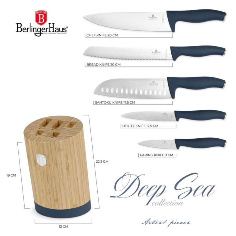 Sada nožů ve stojanu 6 ks Deep Sea Collection