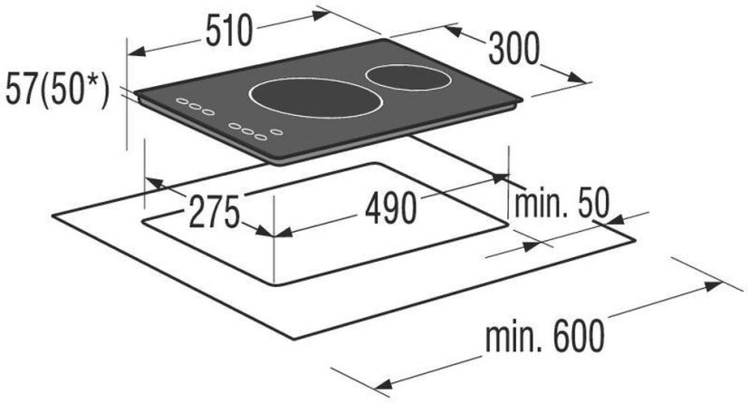 VDE 310 X elektrická vestavná deska