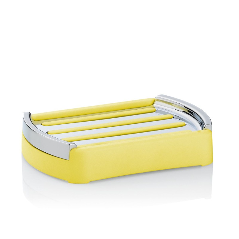 Miska na mýdlo Marta plast žlutá 12,5x9x2,5cm