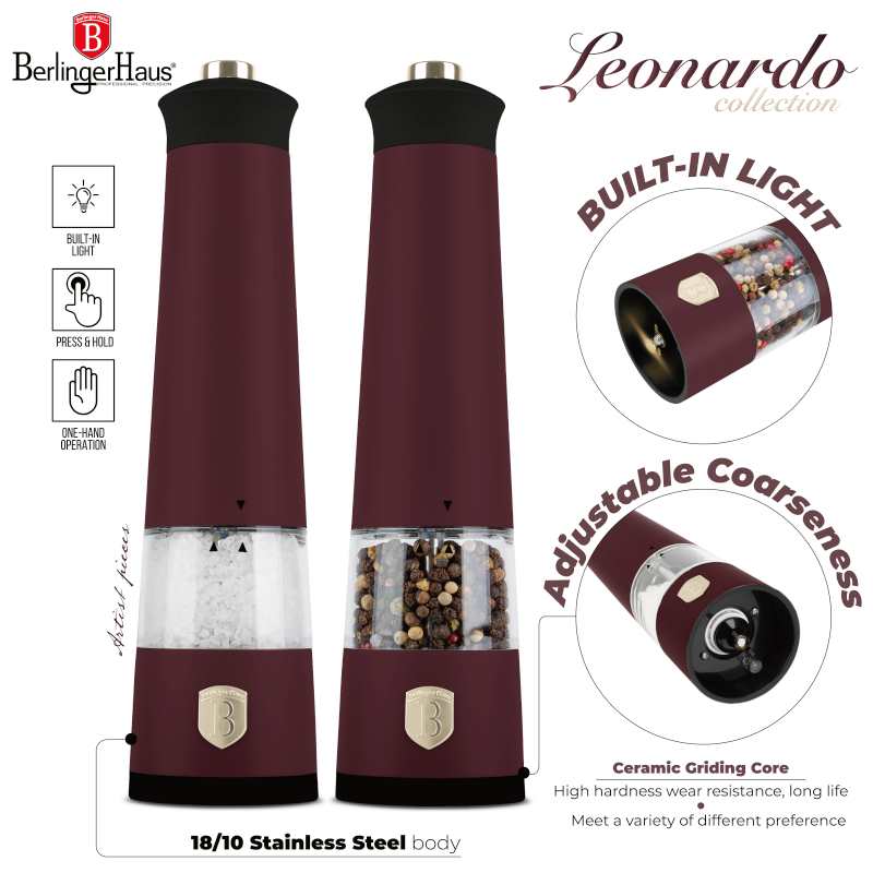 Mlýnek na pepř a sůl sada 2 ks Leonardo Collection