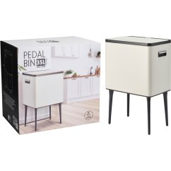 Odpadkový kôš s dotykovým otváraním 35 l matný krémový