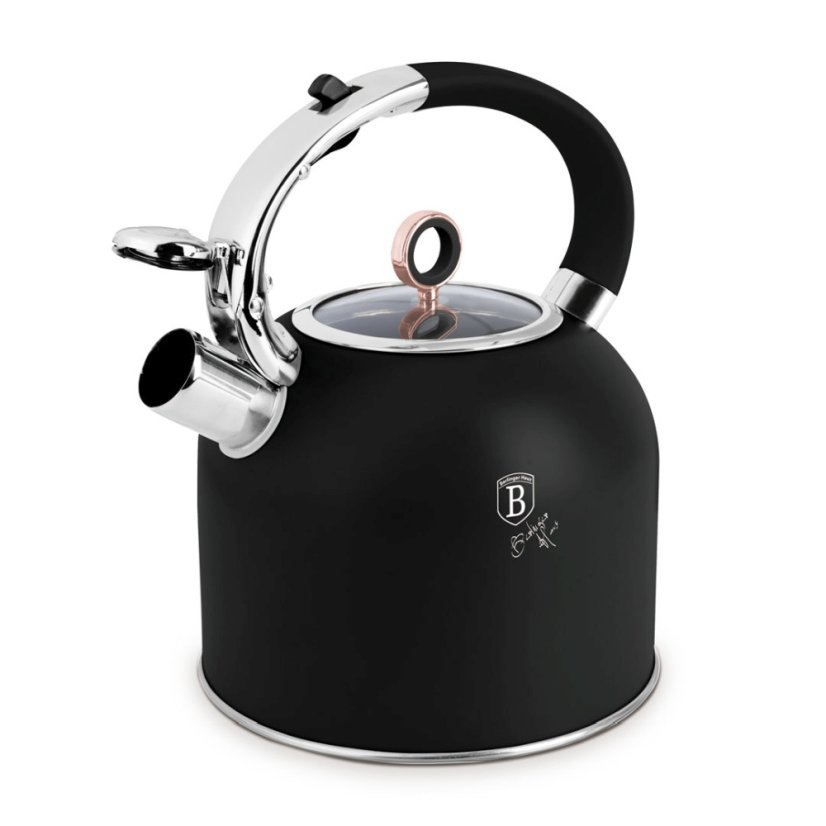 Ceainic cu capac de sticlă, 3 l, colecția Black Rose