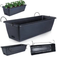 Závesný kvetináč 38 cm, antracit