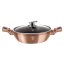 Pekáč kulatý s mramorovým povrchem a poklicí  28 cm Rosegold Metallic Line