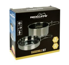 Set veselă de camping din oțel inoxidabil 2 buc