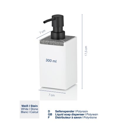 Dávkovač mýdla Cube polyresin bílá 300 ml