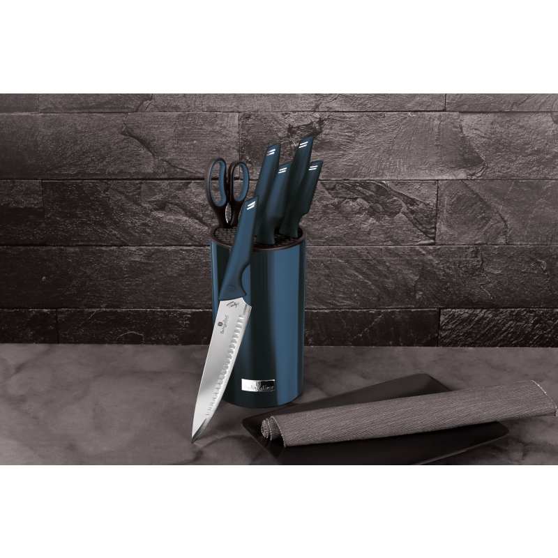 Súprava nožov v stojane 7 ks Metallic Line Aquamarine Edition
