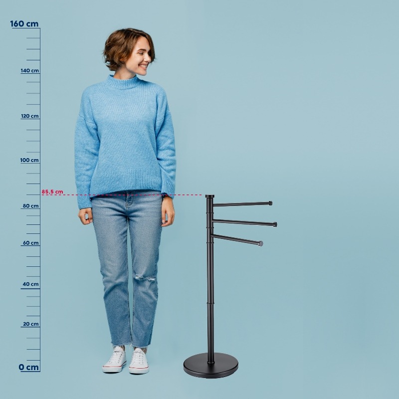 Držák na ručníky Swing lakovaná nerez, černý 85,5 x 28,5
