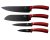Set de cuțite cu suprafață antiaderentă 4 buc Linie metalică Burgundy