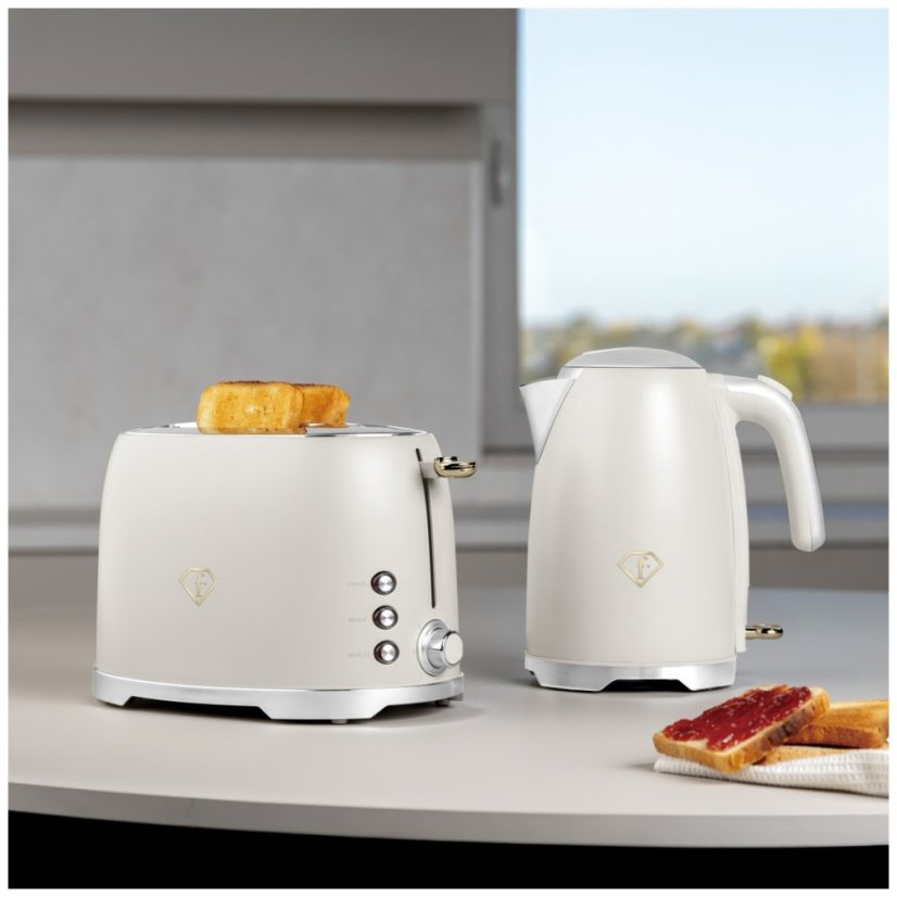 Prăjitor de pâine din oțel inoxidabil, 850 W, din colecția Cream Gold