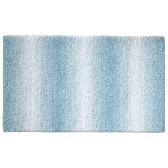 Alfombra de baño Ombre 80x50 cm poliéster azul