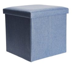 Taburete con almacenaje 38x38cm azul