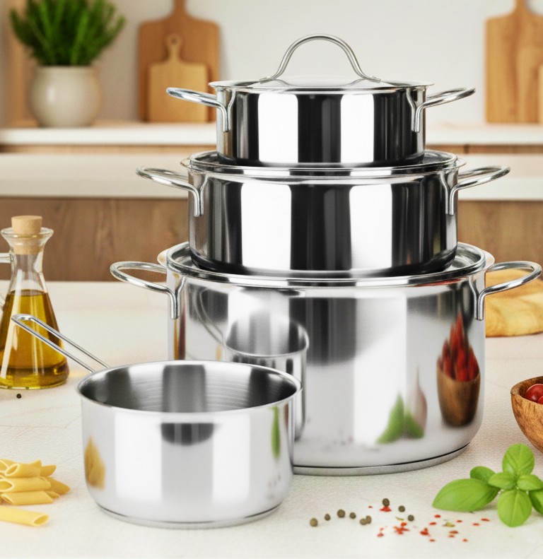 Batería de cocina de acero inoxidable EXCELENTE 7 piezas