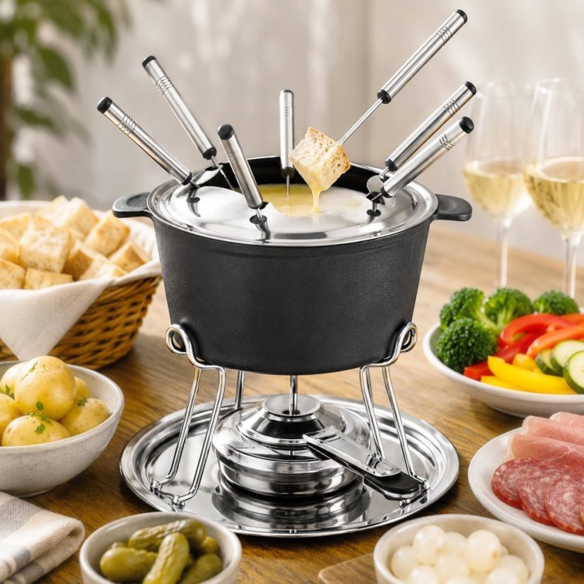 Fondue sada COMORE, 11-dielna, z nehrdzavejúcej ocele