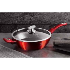 Panvica hlboká s mramorovým povrchom a pokrievkou 32 cm Burgundy Metallic Line