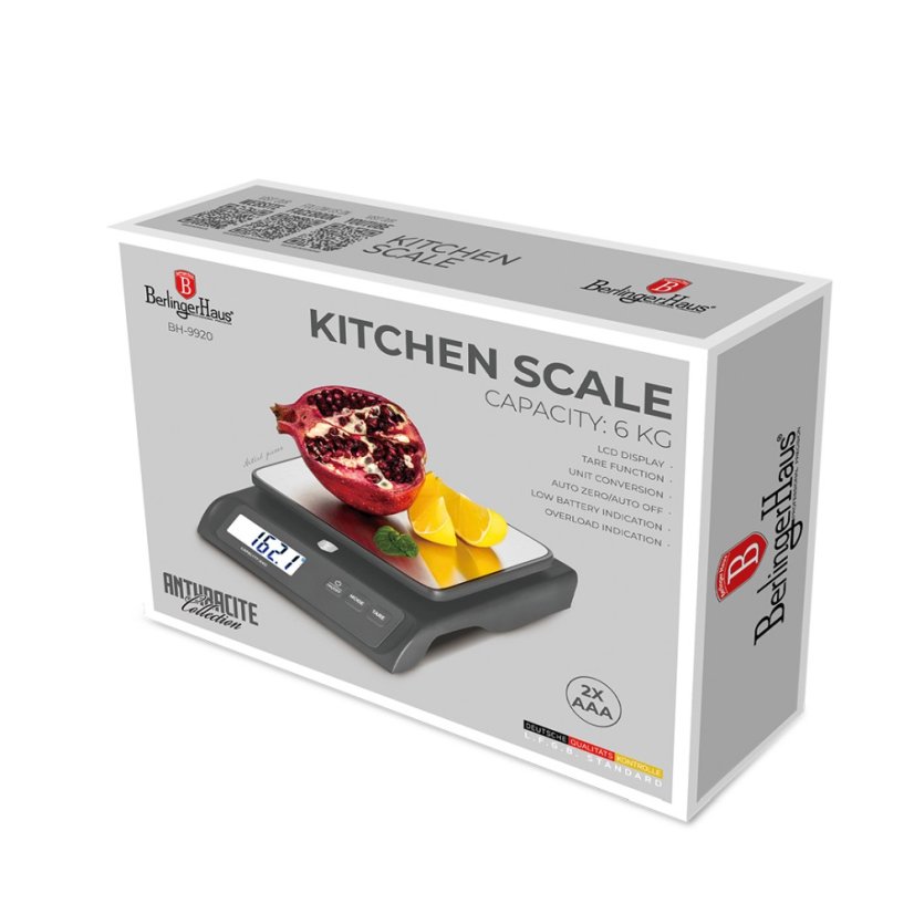 Cântar digital de bucătărie 6 kg colecția Antracit