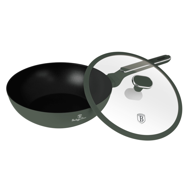 Pánev wok s poklicí a titanovým povrchem 28 cm Matte Green Collection