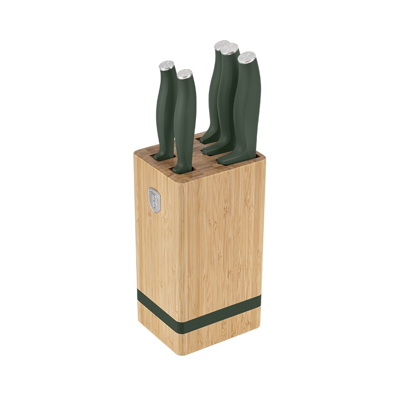 Sada nožů se stojanem BAMBOO 6 ks Matte Green Collection