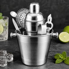 Set de 7 piese de shaker din oțel inoxidabil pentru cocktailuri