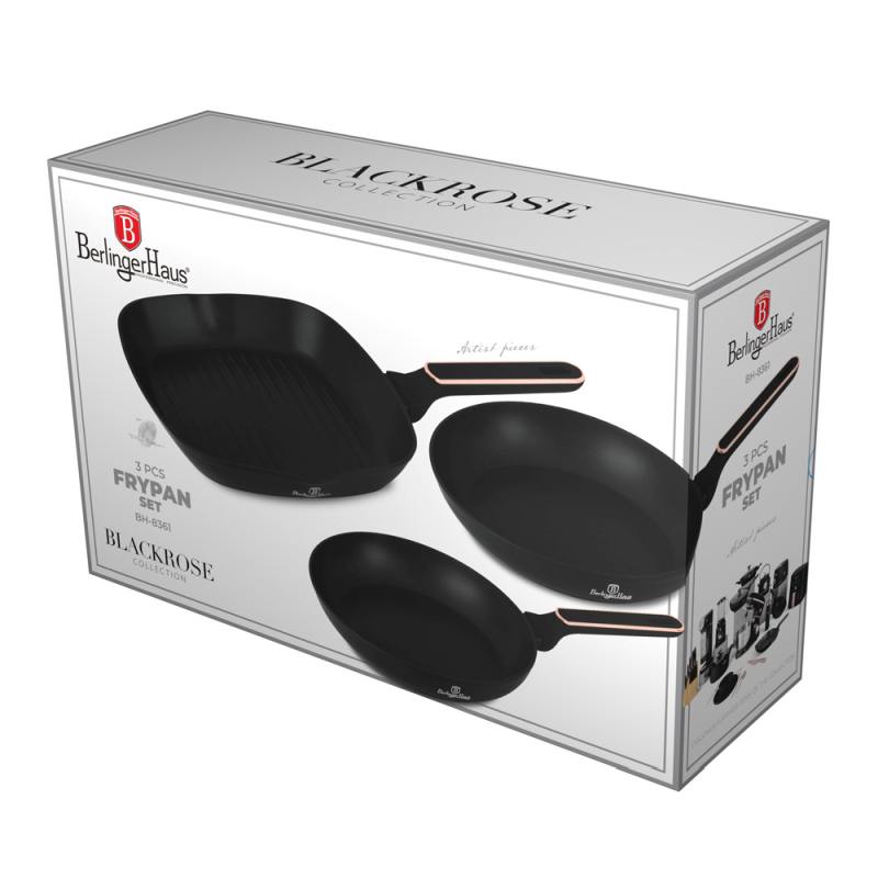 Sada pánví s titanovým povrchem 3 ks Black Rose Collection