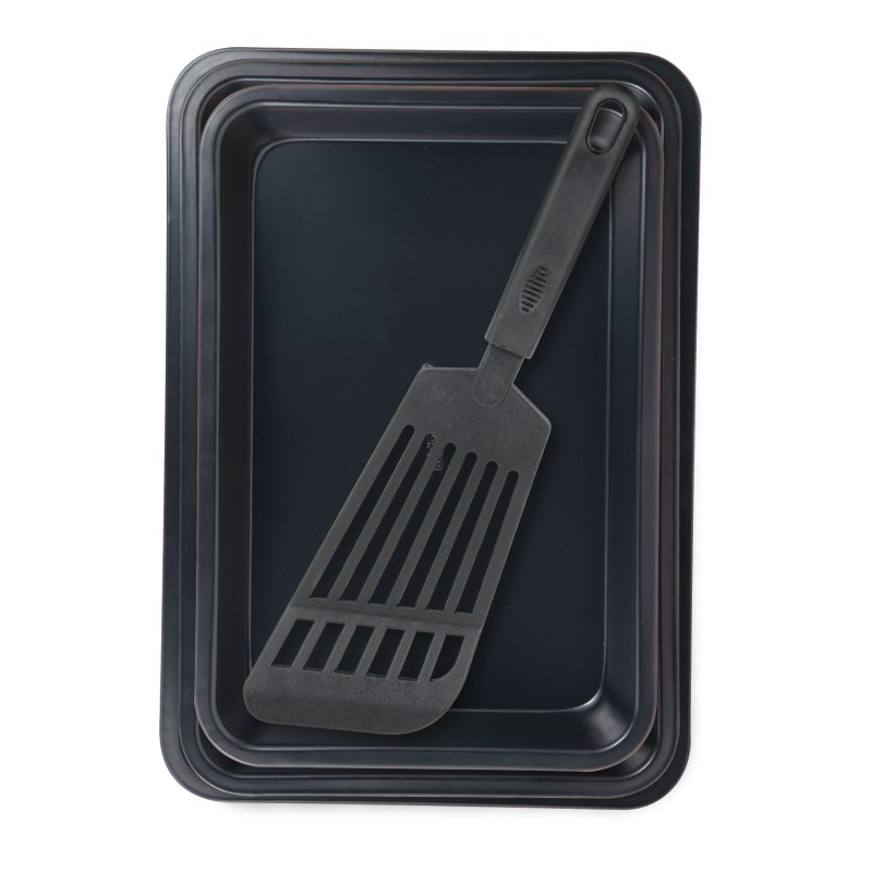 Pekáč s nepřilnavým povrchem a naběračkou MAROON sada 3 ks