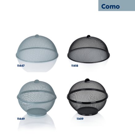Capac pentru alimente Como metal negru 15 cm 35 cm diametru